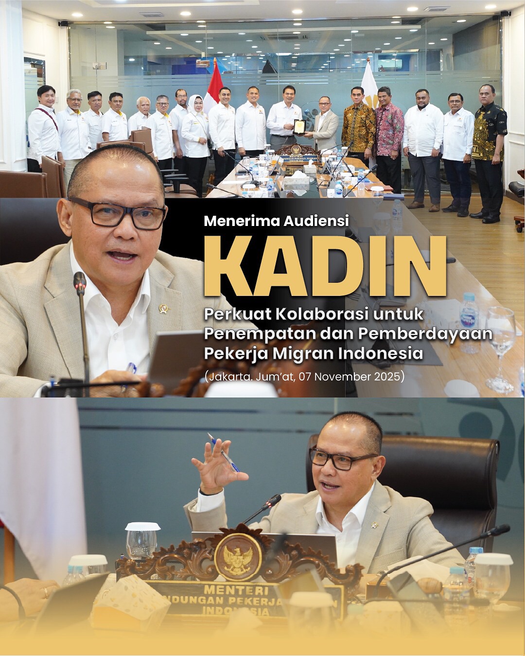 Foto: MENERIMA AUDIENSI KADIN, PERKUAT KOLABORASI UNTUK PENEMPATAN DAN PEMBERDAYAAN PEKERJA MIGRAN INDONESIA