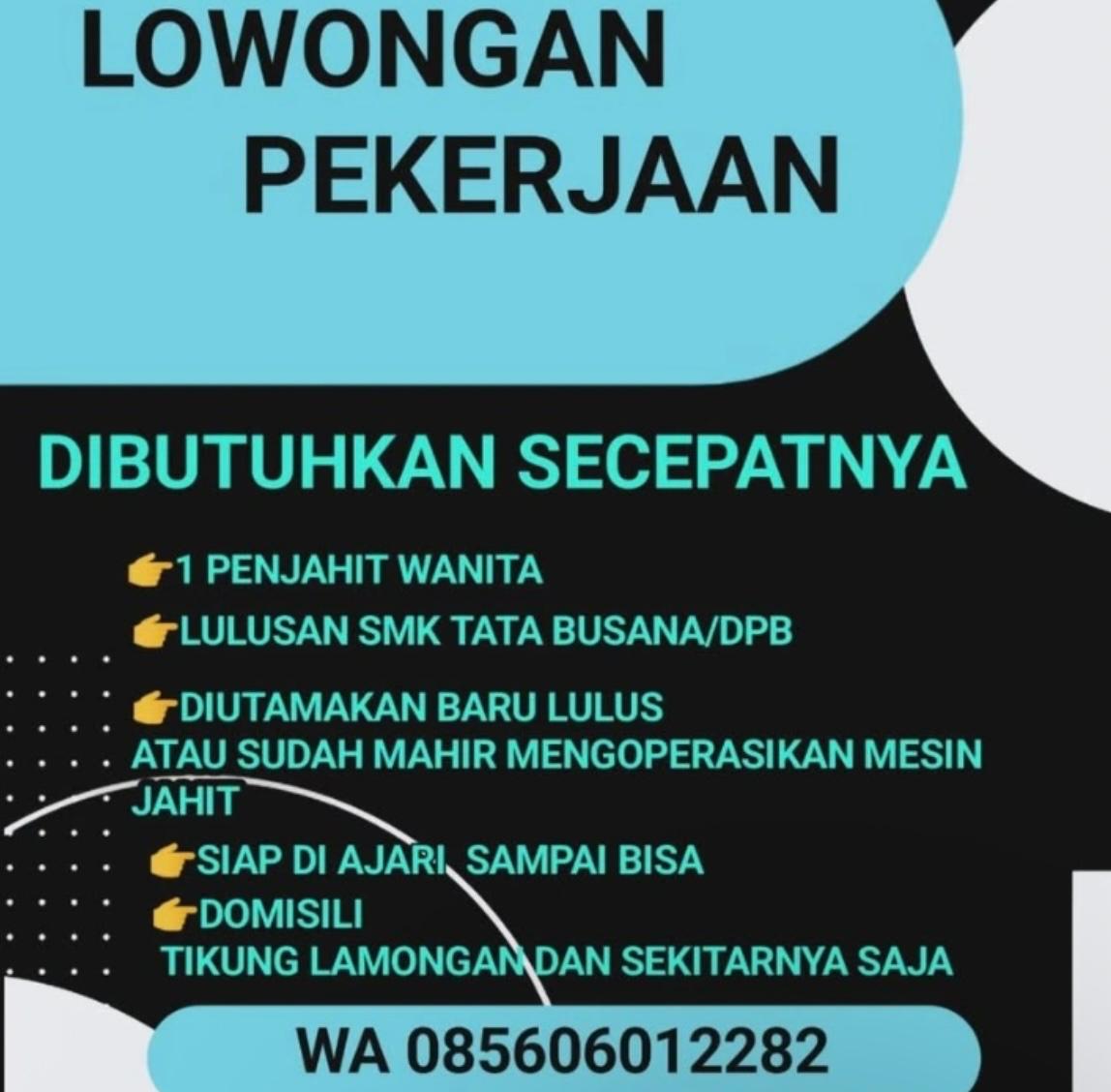 Foto: LOKER PENJAHIT