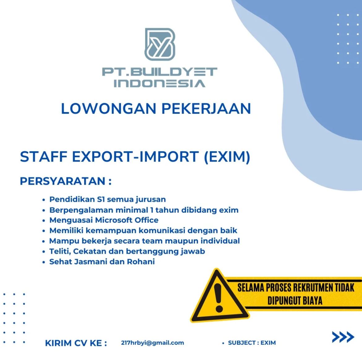 Foto: LOKER PT. BUILDYET INDONESIA