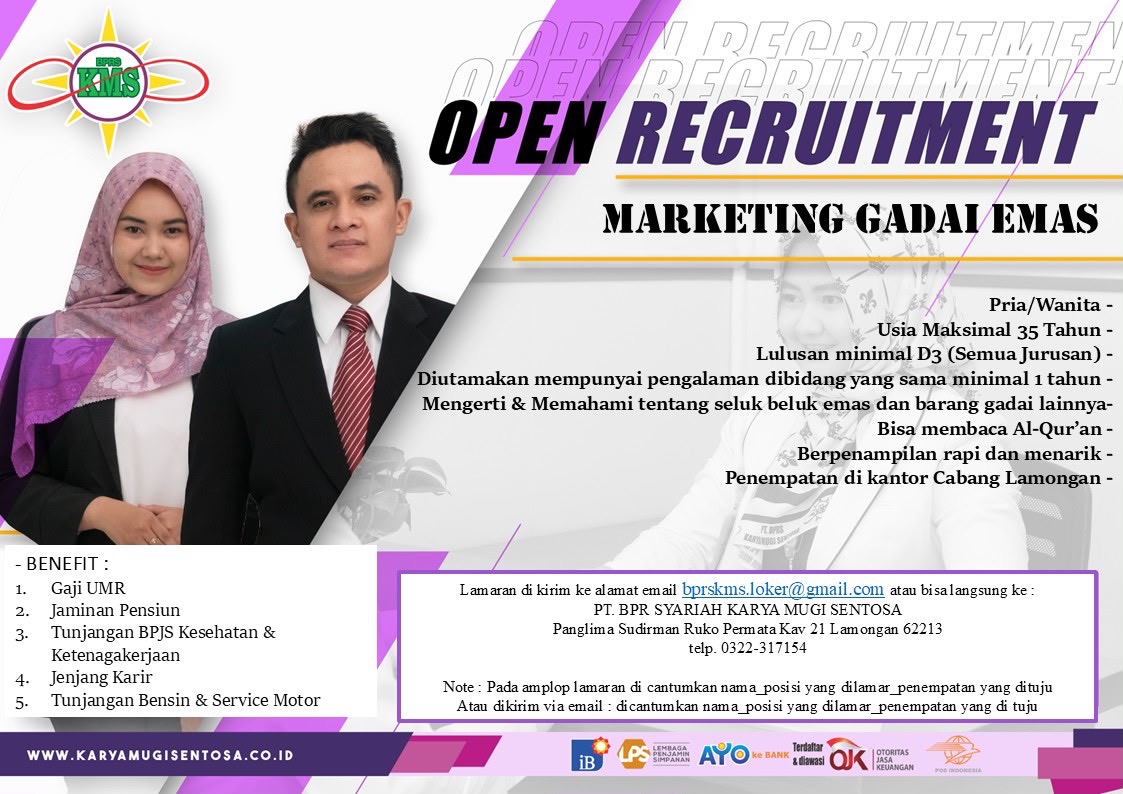 Foto: LOKER PT. BPR SYARIAH KARYA MUGI SENTOSA