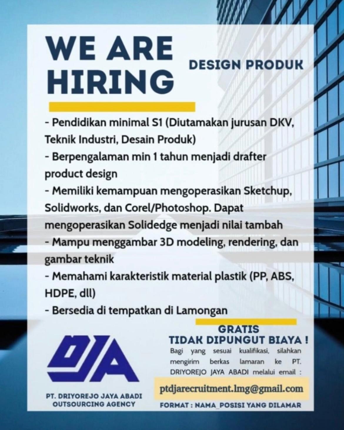 Foto: LOKER PT. DRIYOREJO JAYA ABADI