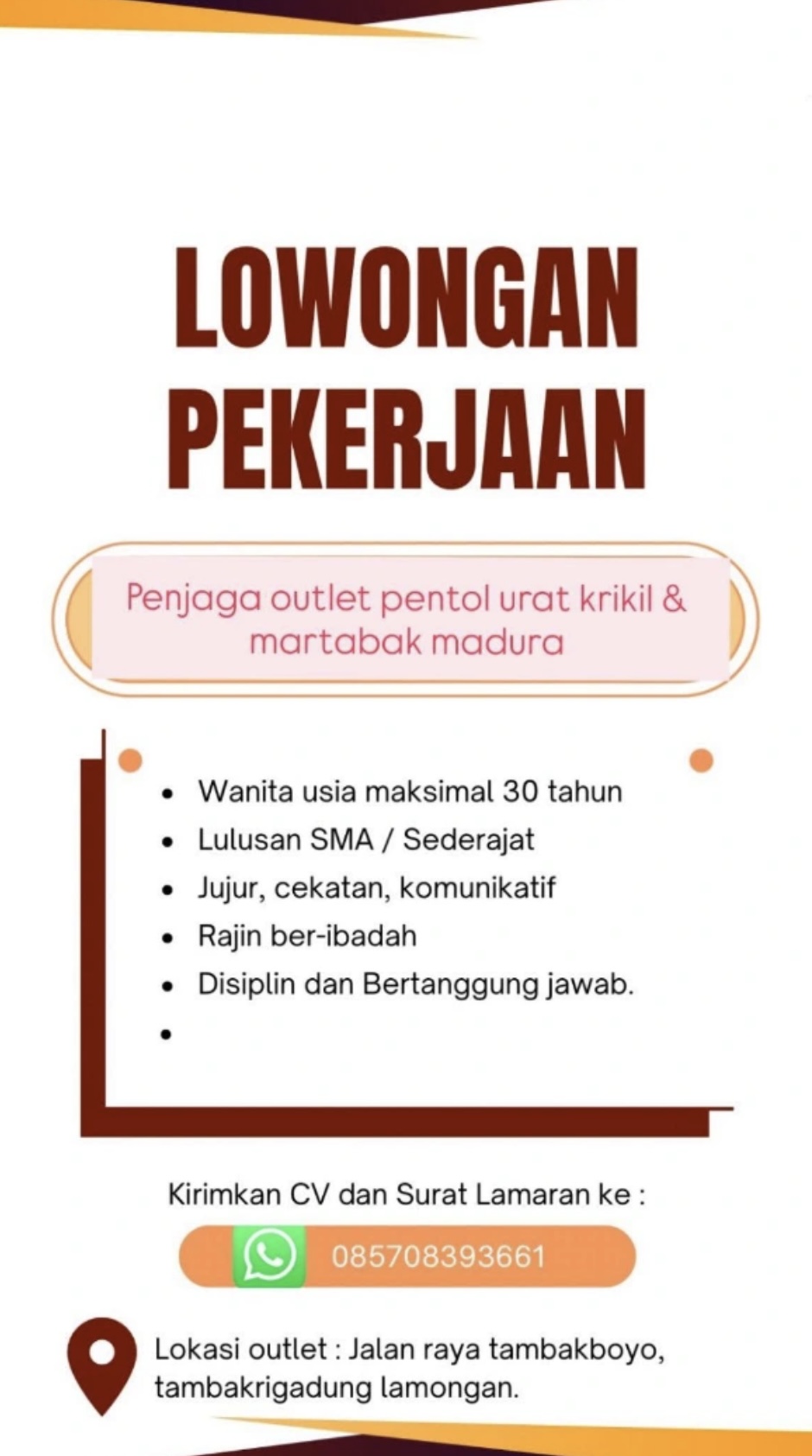 Foto: LOKER PENJAGA OUTLET