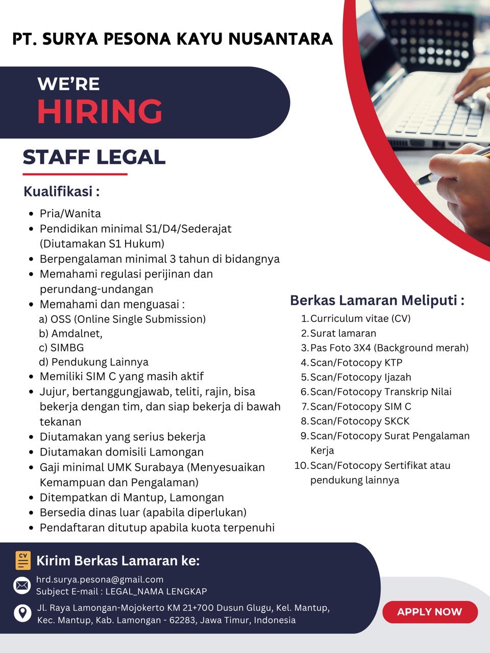 Foto: LOKER PT. SURYA PESONA KAYU NUSANTARA