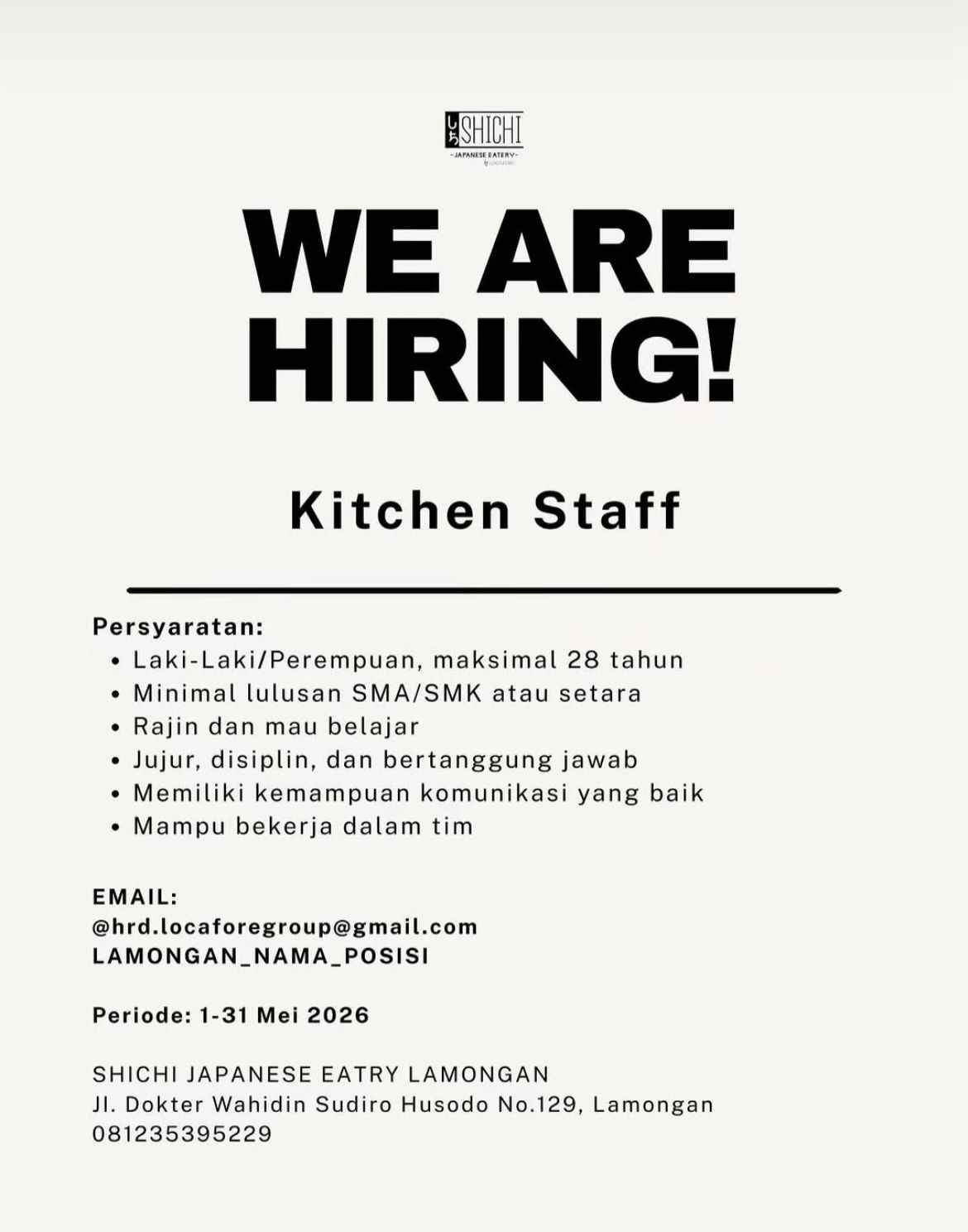 Foto: LOKER SHICHI