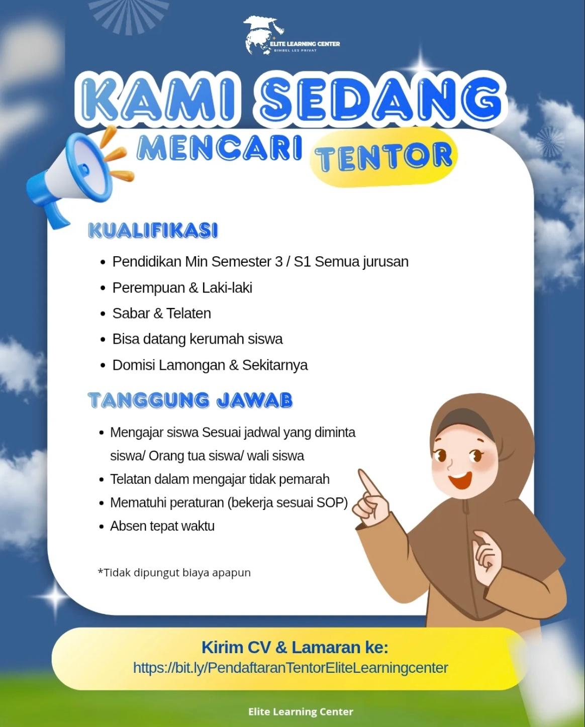 Foto: LOKER TENTOR ELITE LEARNING CENTER