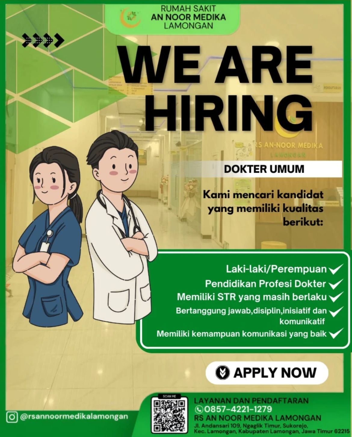Foto: LOKER RS AN NOOR MEDIKA LAMONGAN