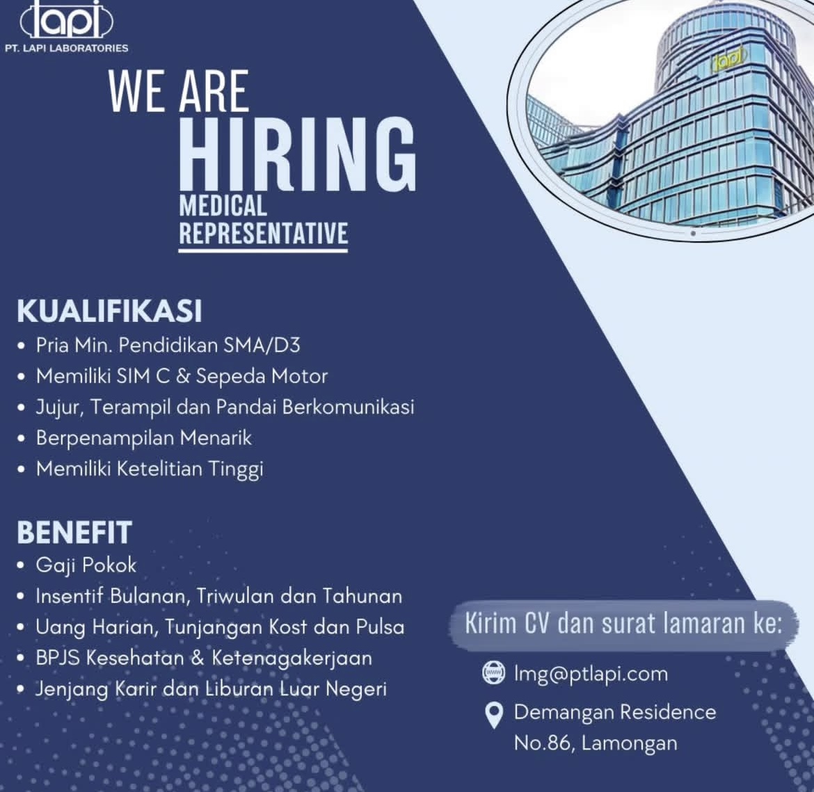 Foto: LOKER PT. LAPI LABORATORIES