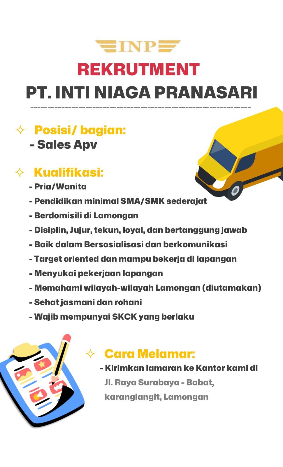 Foto: LOKER PT. INTI NIAGA PRANASARI