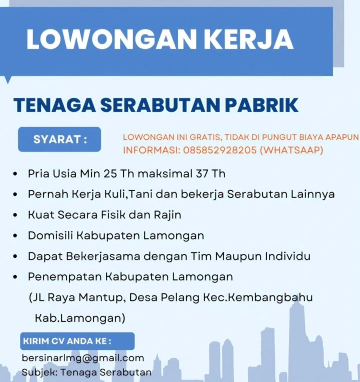 Foto: LOKER BERSINAR LAMONGAN