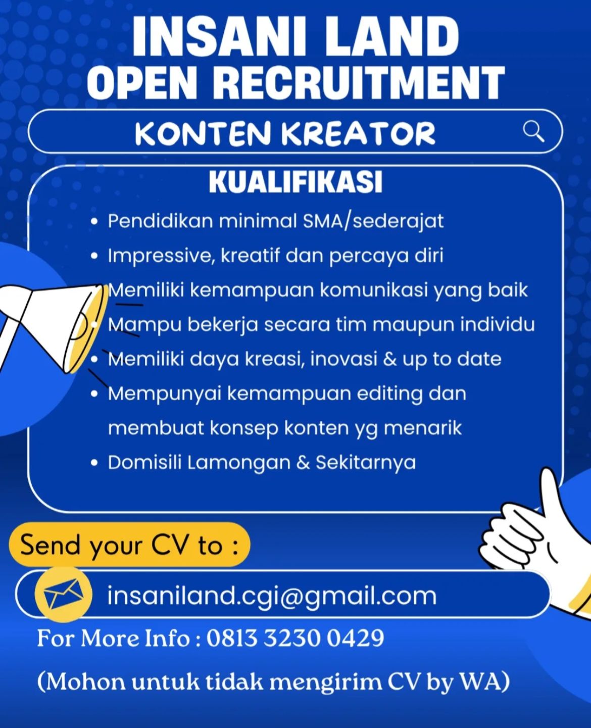 Foto: LOKER INSANI LAND