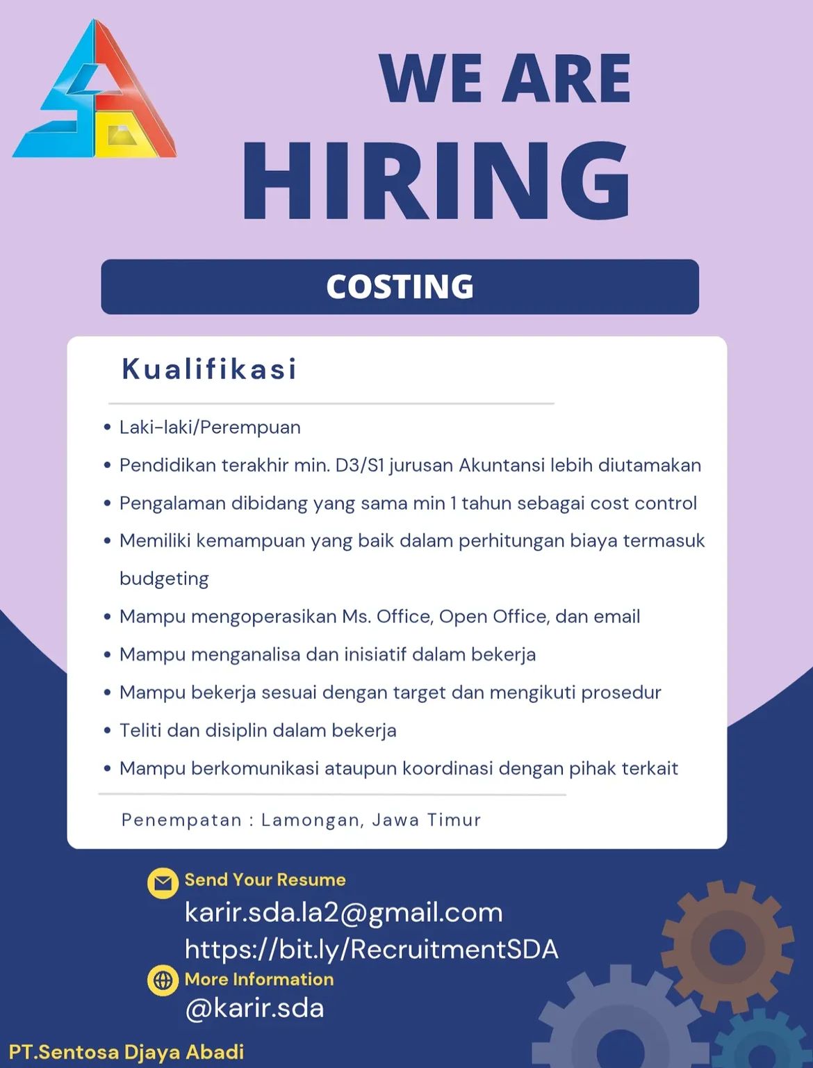 Foto: LOKER PT. SENTOSA DJAYA ABADI