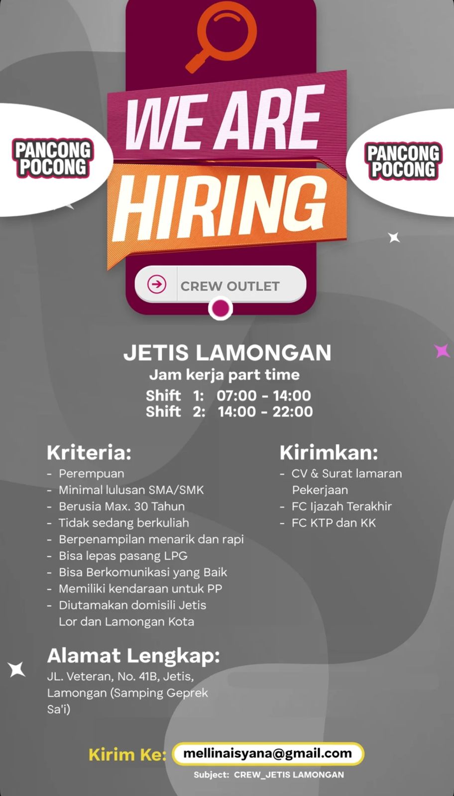 Foto: LOKER PANCONG POCONG