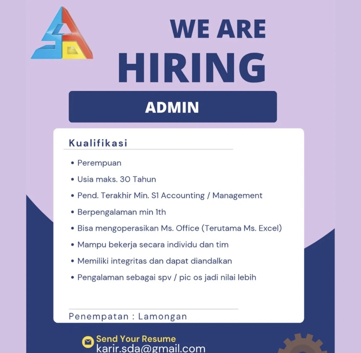 Foto: LOKER PT. SENTOSA DJAYA ABADI