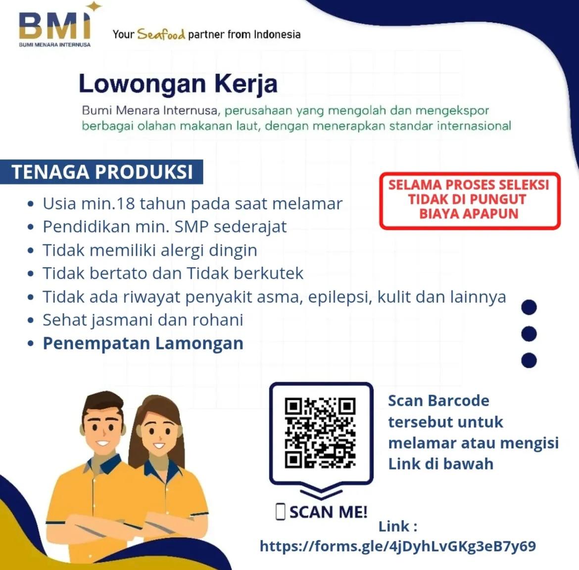 Foto: LOKER PT. BUMI MENARA INTERNUSA