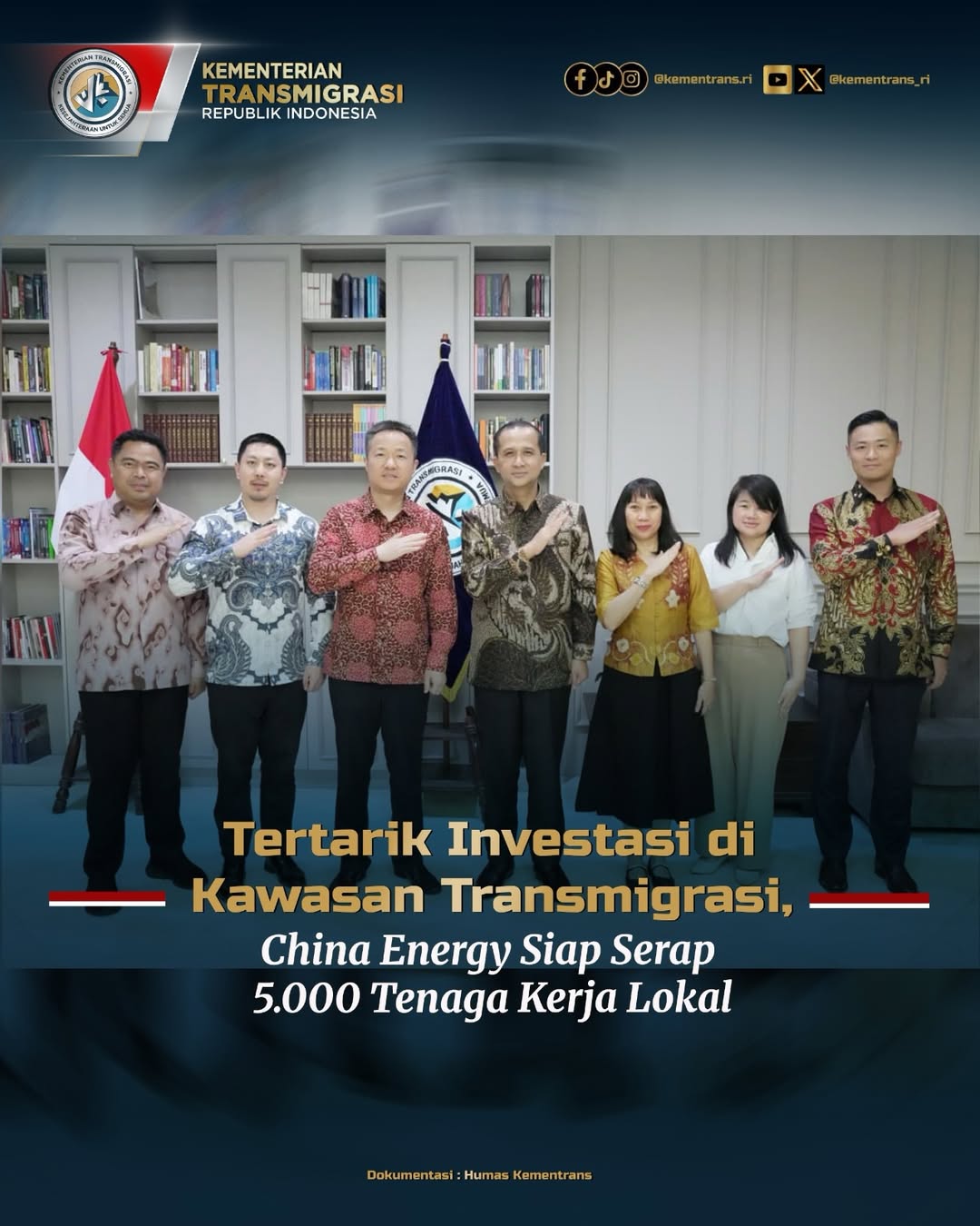 Foto: TERTARIK INVESTASI DI KAWASAN TRANSMIGRASI, CHINA ENERGY SIAP SERAP 5.000 TENAGA KERJA LOKAL