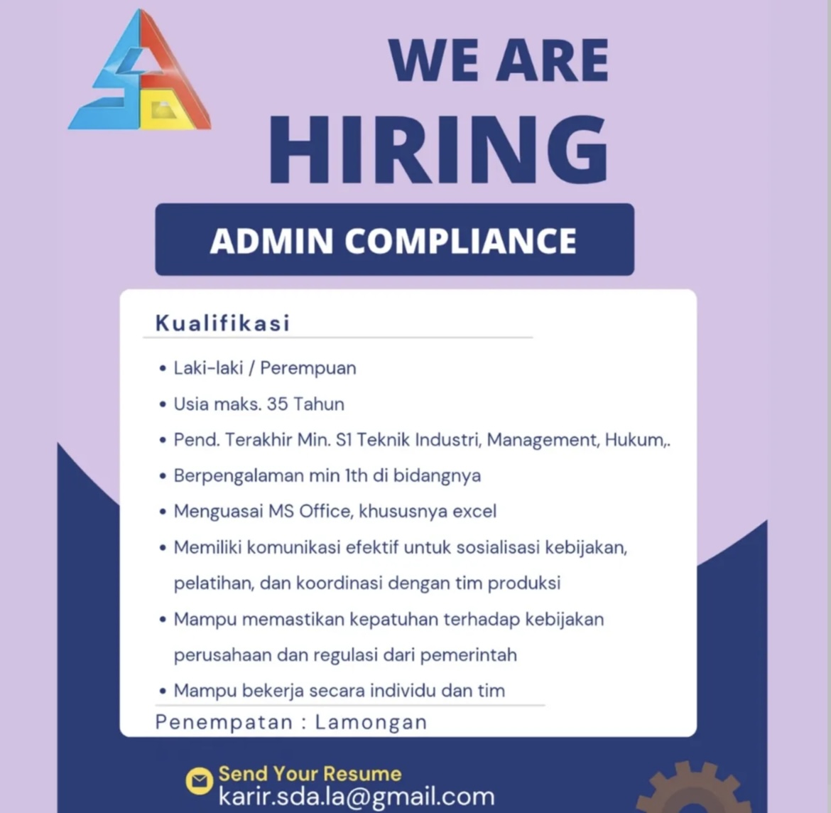 Foto: LOKER PT. SENTOSA DJAYA ABADI