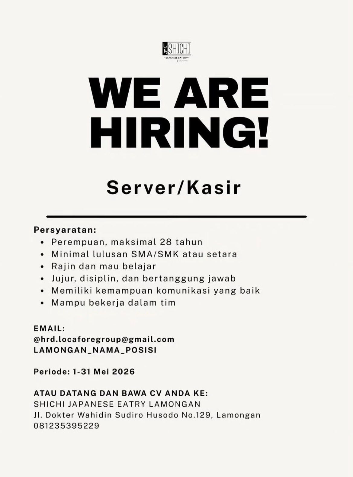 Foto: LOKER SHICHI