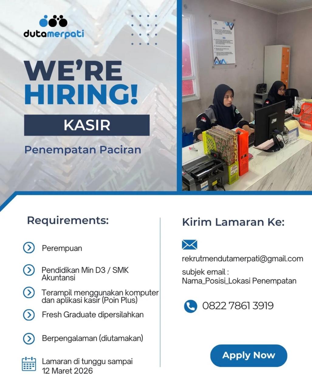 Foto: LOKER DUTA MERPATI