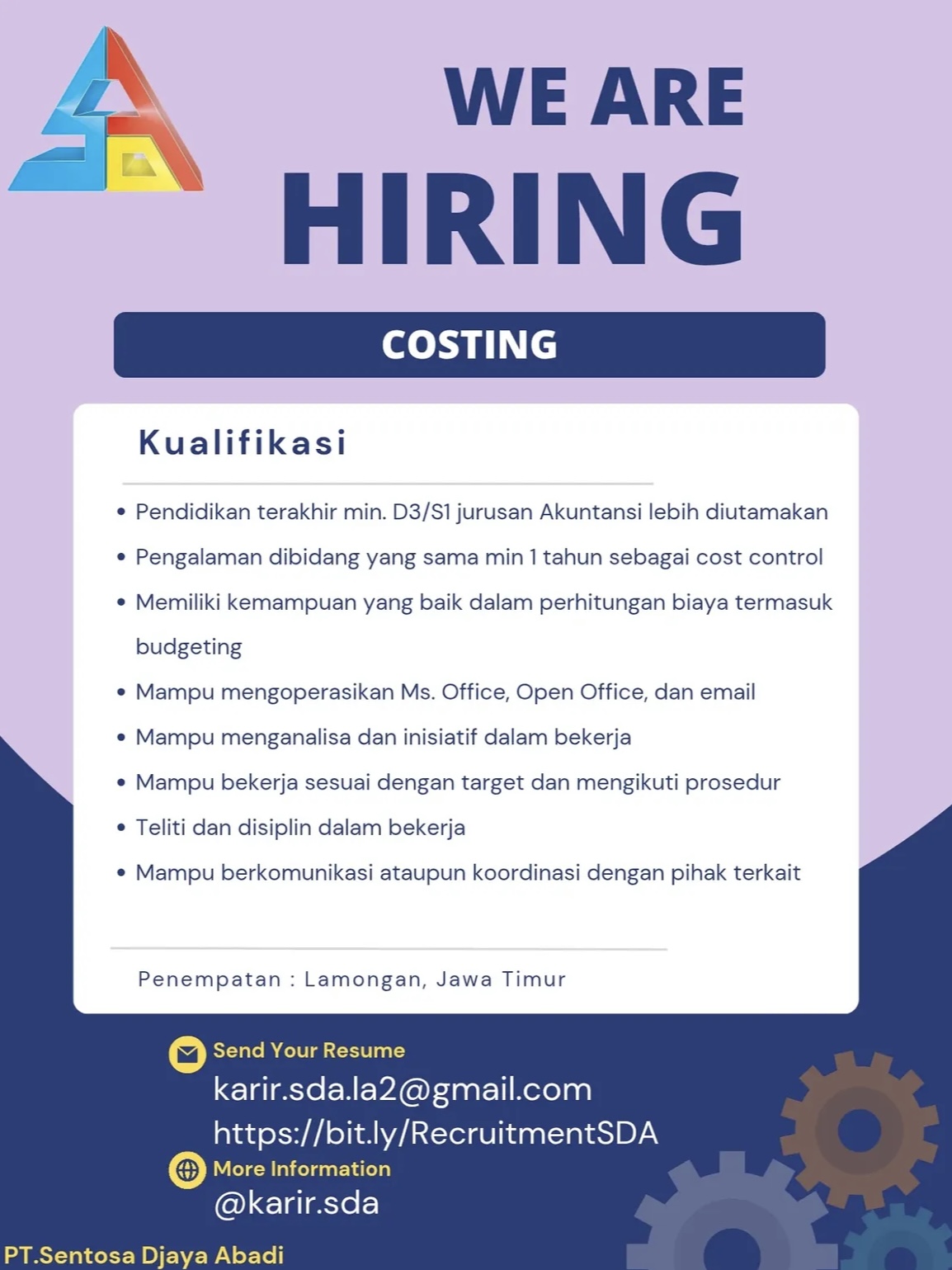 Foto: LOKER PT. SENTOSA DJAYA ABADI