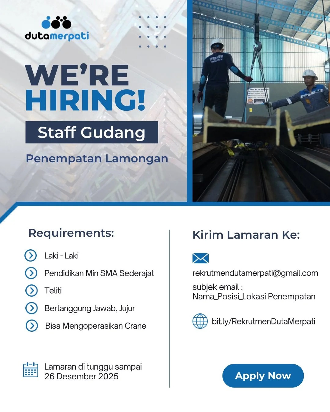 Foto: LOKER DUTA MERPATI