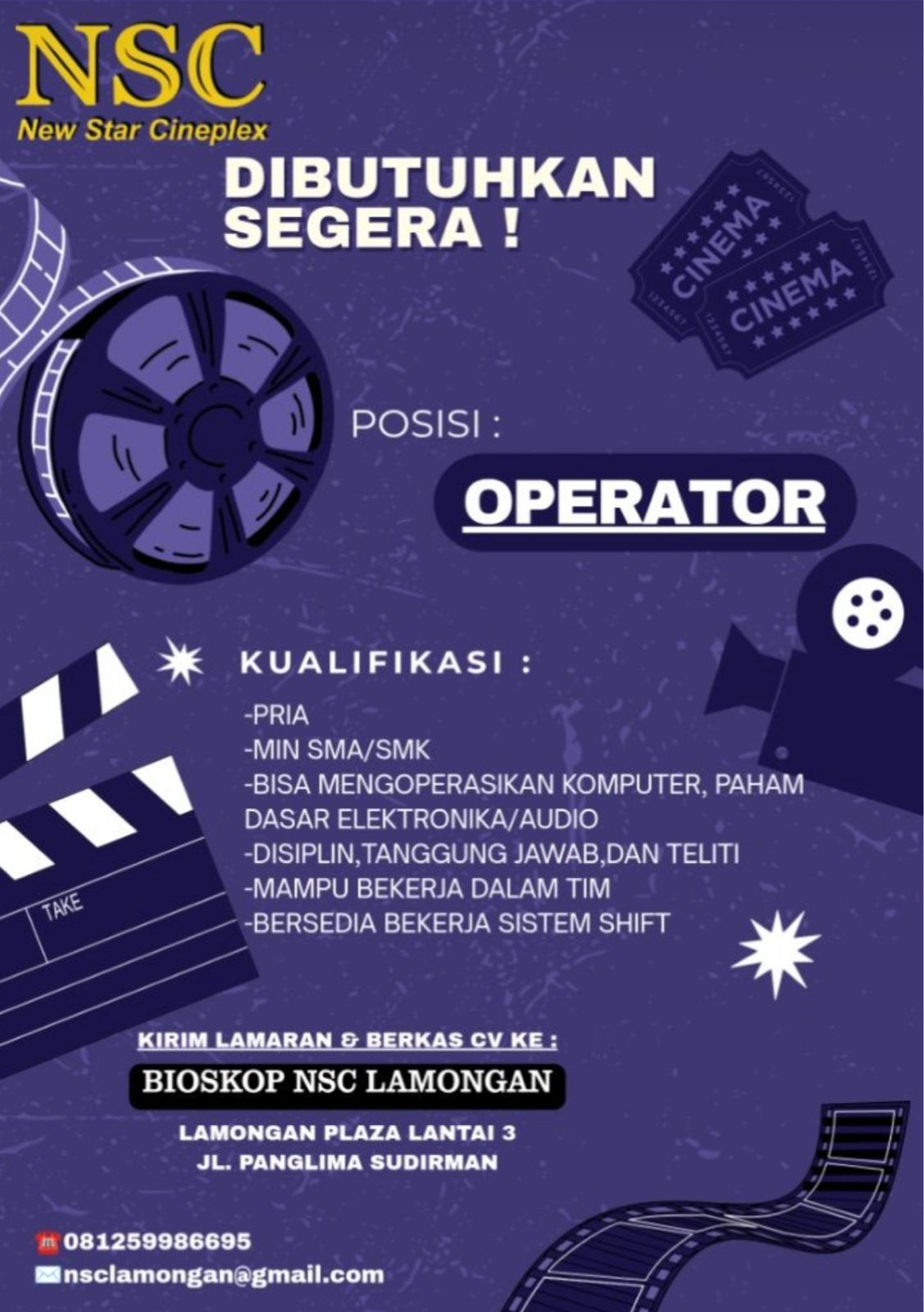 Foto: LOKER NEW STAR CINEPLEX
