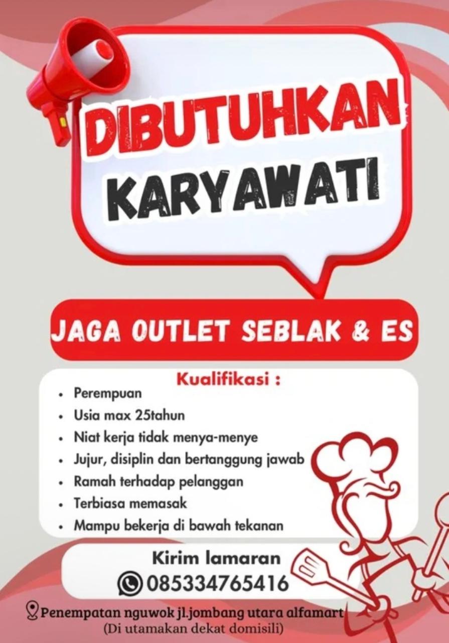 Foto: LOKER OUTLET SEBLAK NGUWOK