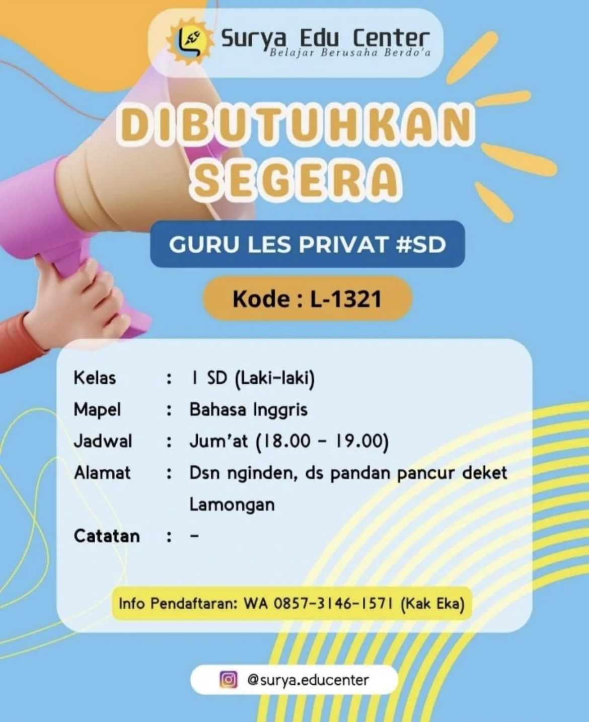 Foto: LOKER SURYA EDU CENTER