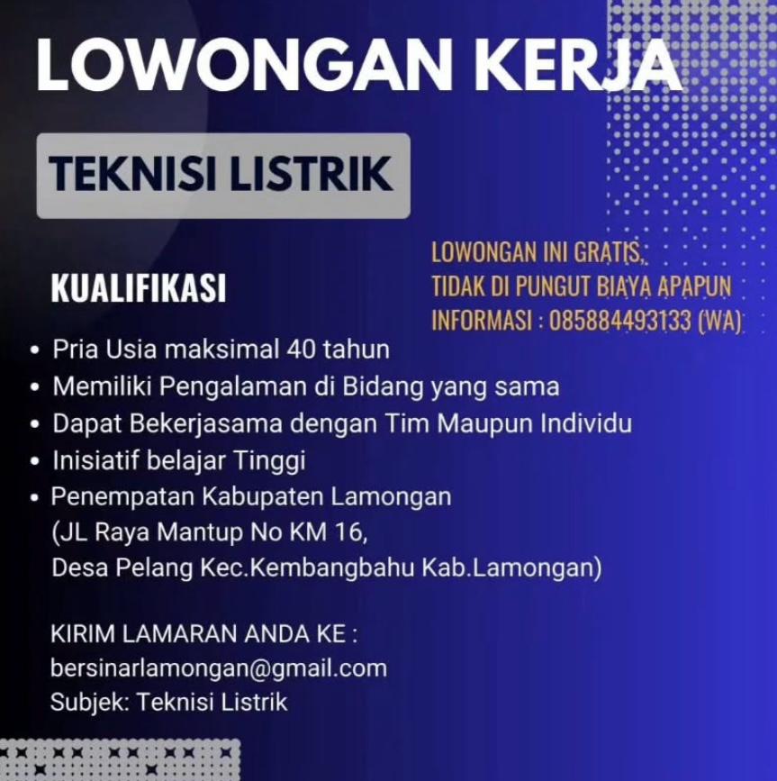 Foto: LOKER BERSINAR LAMONGAN