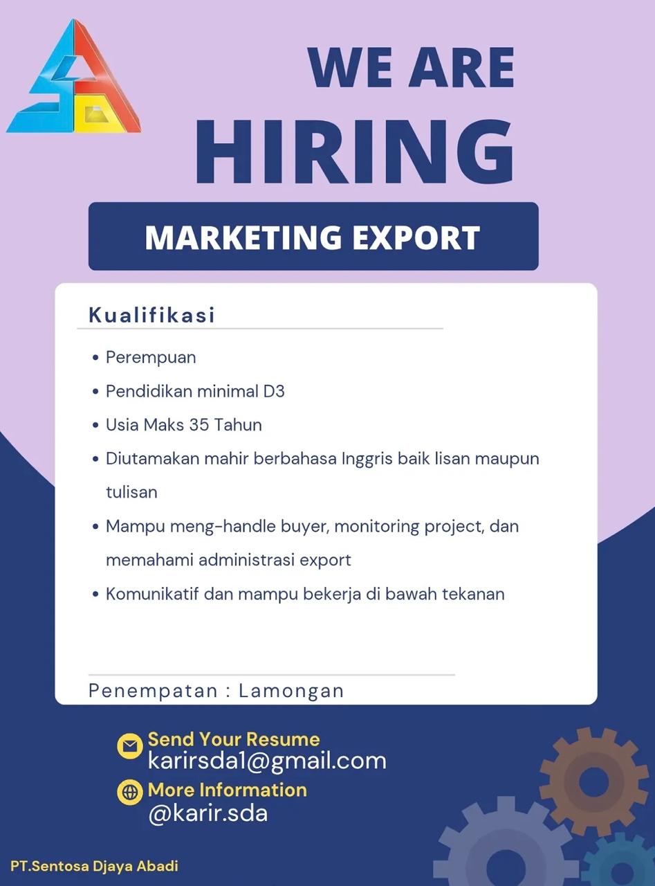 Foto: LOKER PT. SENTOSA DJAYA ABADI