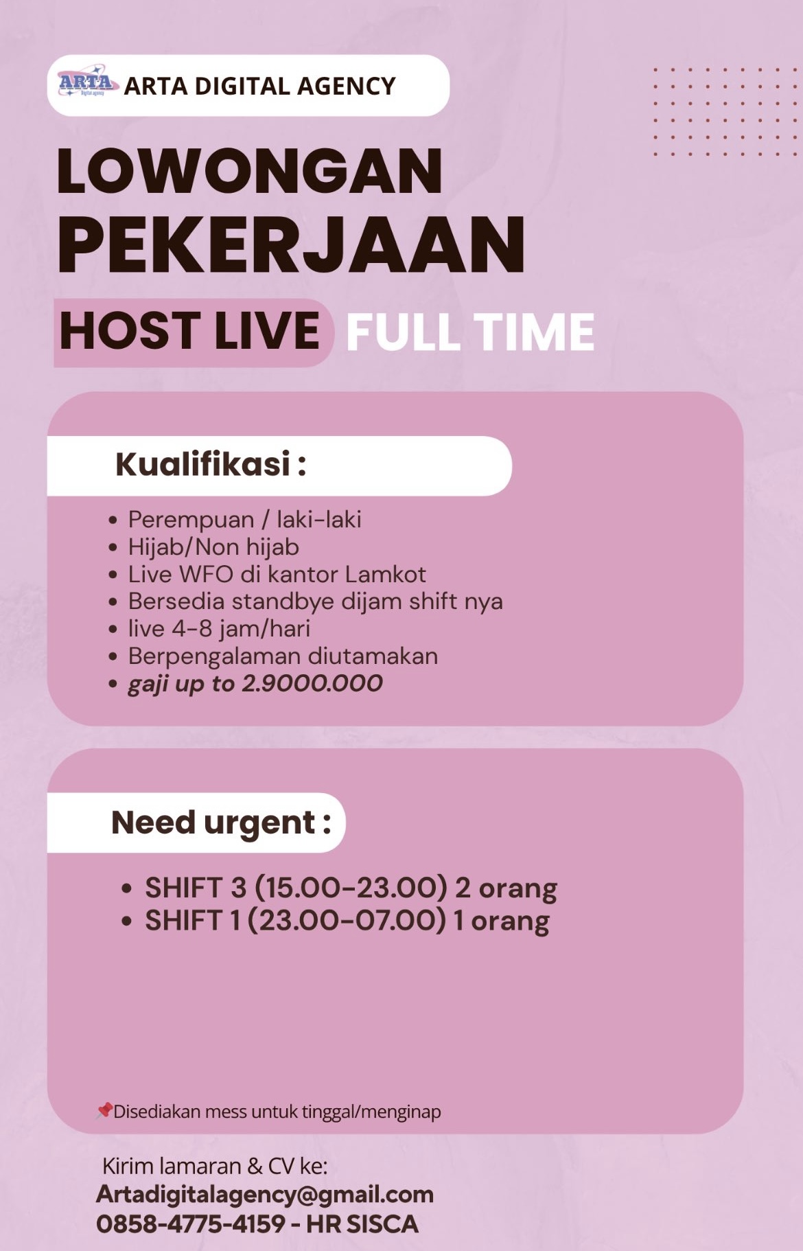 Foto: LOKER ARTA DIGITAL AGENCY
