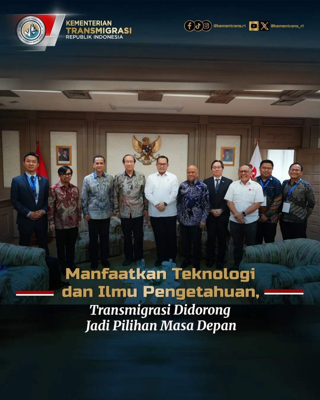 Foto: MANFAATKAN TEKNOLOGI DAN ILMU PENGETAHUAN, TRANSMIGRASI DIDORONG JADI PILIHAN MASA DEPAN