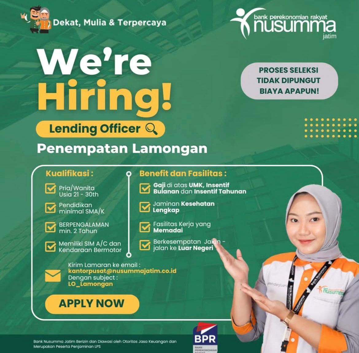 Foto: LOKER BPR NUSUMMA JATIM