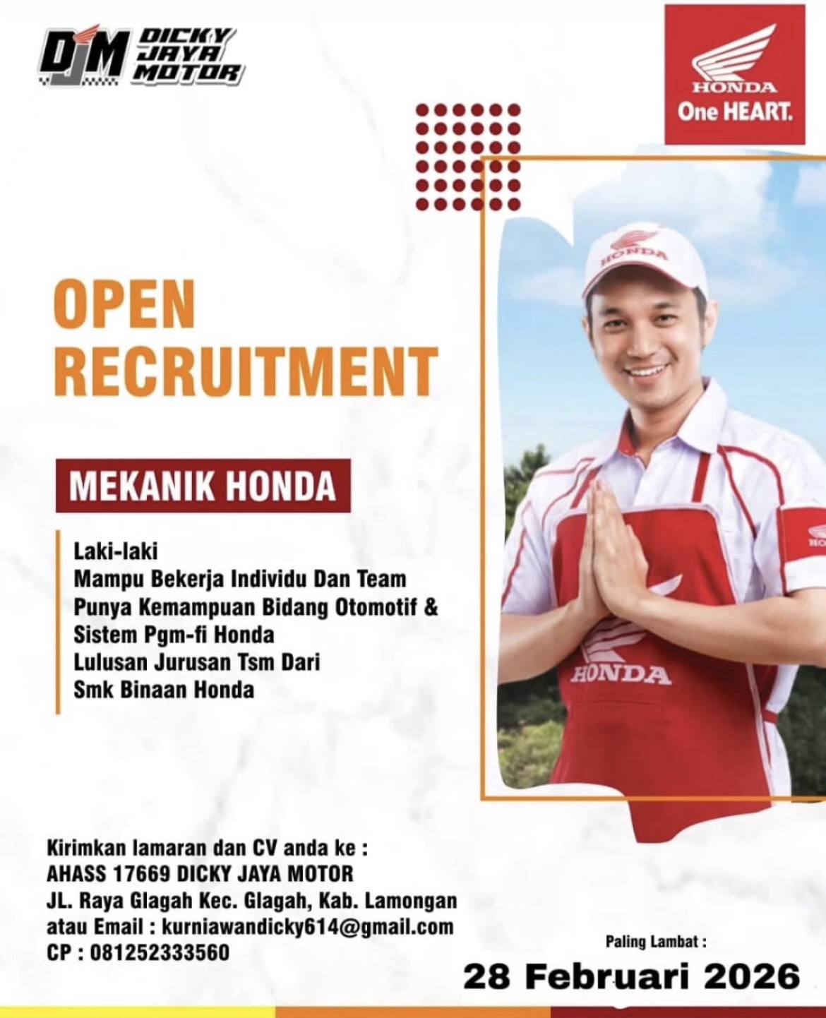 Foto: LOKER AHAS DICKY JAYA MOTOR