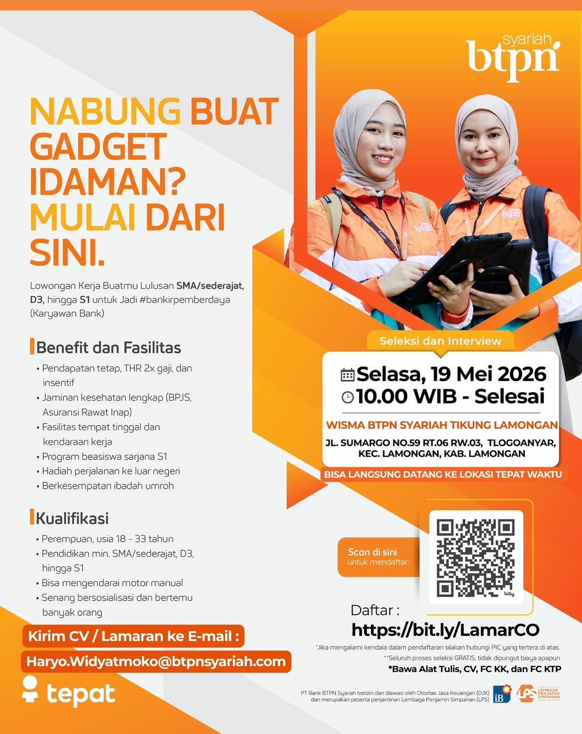 Foto: WALK IN INTERVIEW BTPN SYARIAH