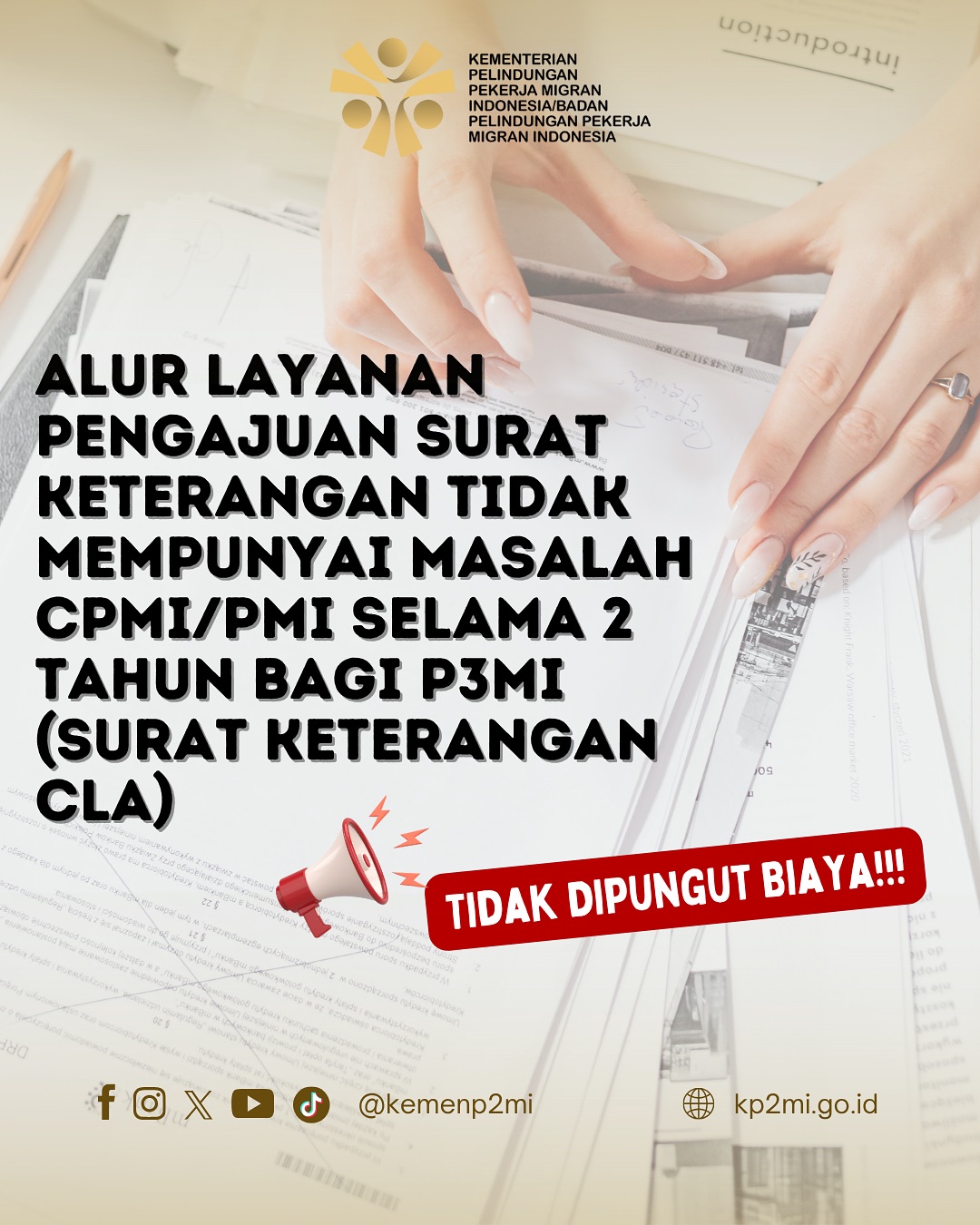 Foto: ALUR LAYANAN PENGAJUAN SURAT KETERANGAN TIDAK MEMPUNYAI MASALAH CPMI/PMI SELAMA 2 TAHUN BAGI P3MI (SURAT KETERANGAN CLA)