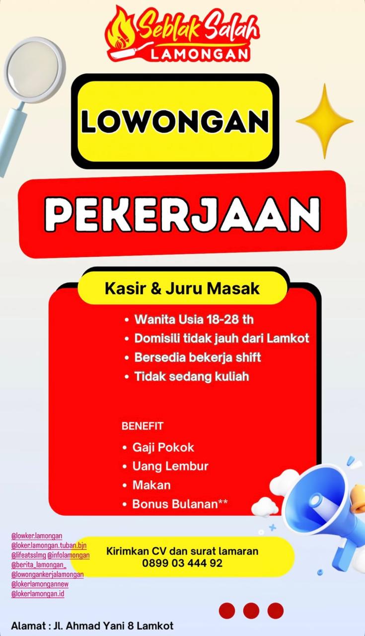 Foto: LOKER SEBLAK SALAH