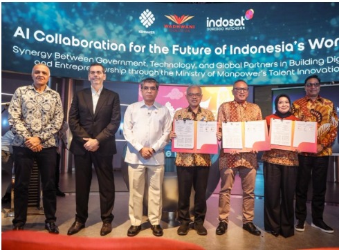 Foto: ERA BARU DIGITALISASI TENAGA KERJA: DISNAKER LAMONGAN DUKUNG PENUH MOU KEMNAKER BERSAMA WADHWANI DAN INDOSAT DEMI MAJUKAN DUNIA KERJA