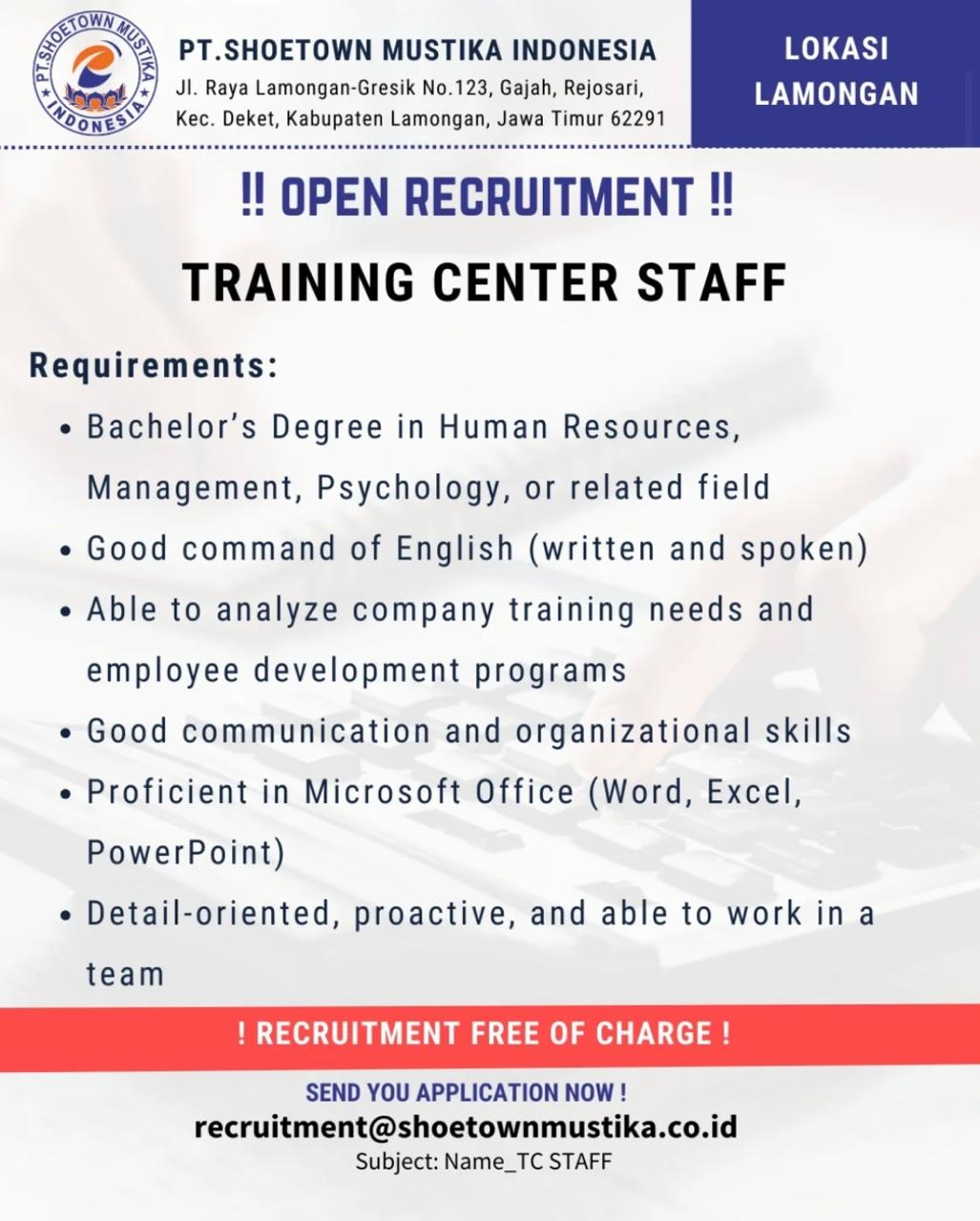 Foto: LOKER PT. SHOETOWN MUSTIKA INDONESIA