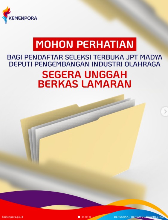 Foto: Seleksi Terbuka JPT Madya Deputi Pengembangan Industri Olahraga