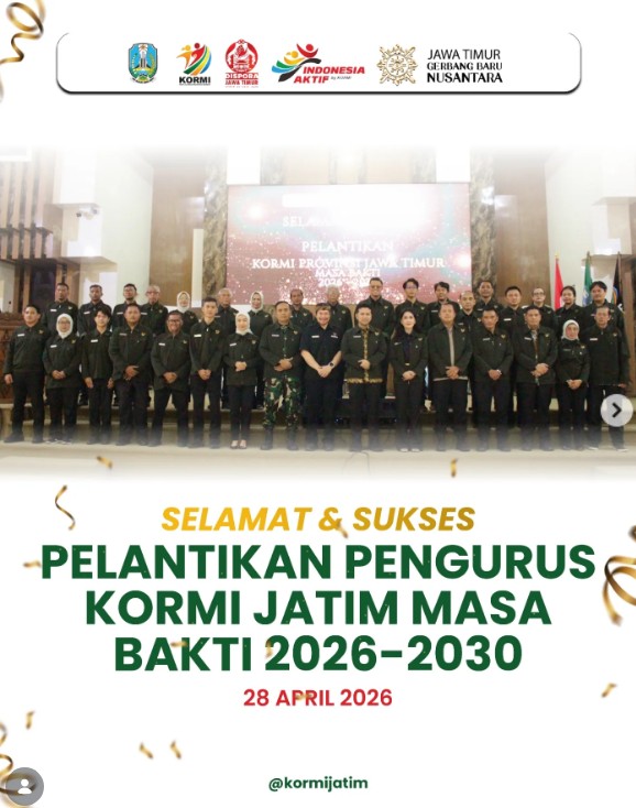 Foto: Pelantikan Pengurus KORMI Jatim 2026-2030