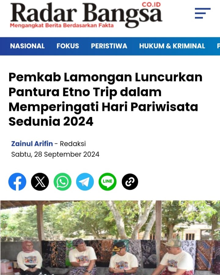 Pemkab Lamongan Luncurkan Pantura Etno Trip dalam Memperingati Hari Pariwisata Sedunia 2024