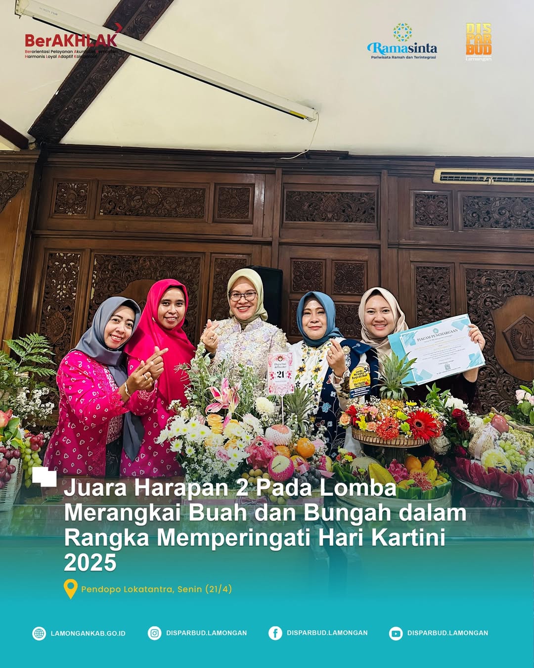 Juara Harapan 2 dalam Lomba Merangkai Buah dan Bunga
