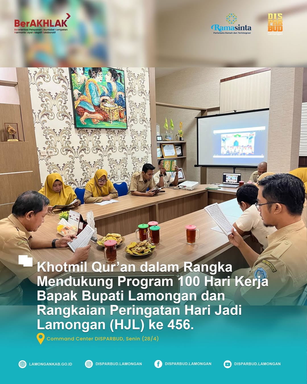 Khotmil Qur’an  dalam rangka mendukung program 100 Hari Kerja Bapak Bupati Lamongan serta memeriahkan rangkaian peringatan Hari Jadi Lamongan (HJL) ke-456