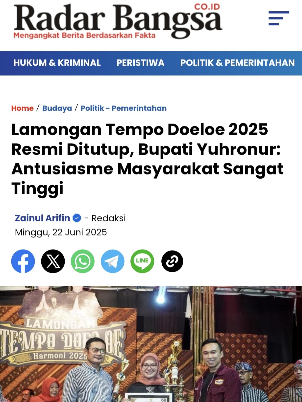 Lamongan Tempo Doeloe 2025 Resmi Ditutup, Bupati Yuhronur: Antusiasme Masyarakat Sangat Tinggi