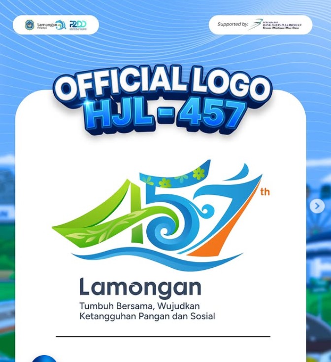 Foto: Dengan bangga kami umumkan Logo Resmi Hari Jadi Lamongan (HJL) ke-457! 🎉