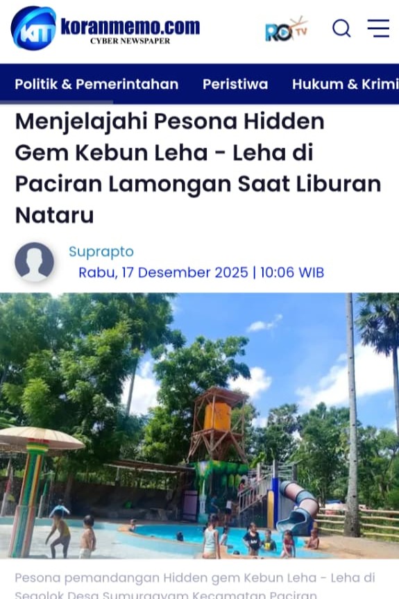 Foto: Menjelajahi Pesona Hidden Gem Kebun Leha - Leha di Paciran Lamongan Saat Liburan Nataru