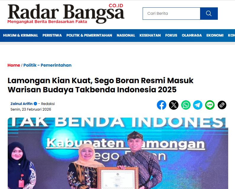 Foto: Lamongan Kian Kuat, Sego Boran Resmi Masuk Warisan Budaya Takbenda Indonesia 2025