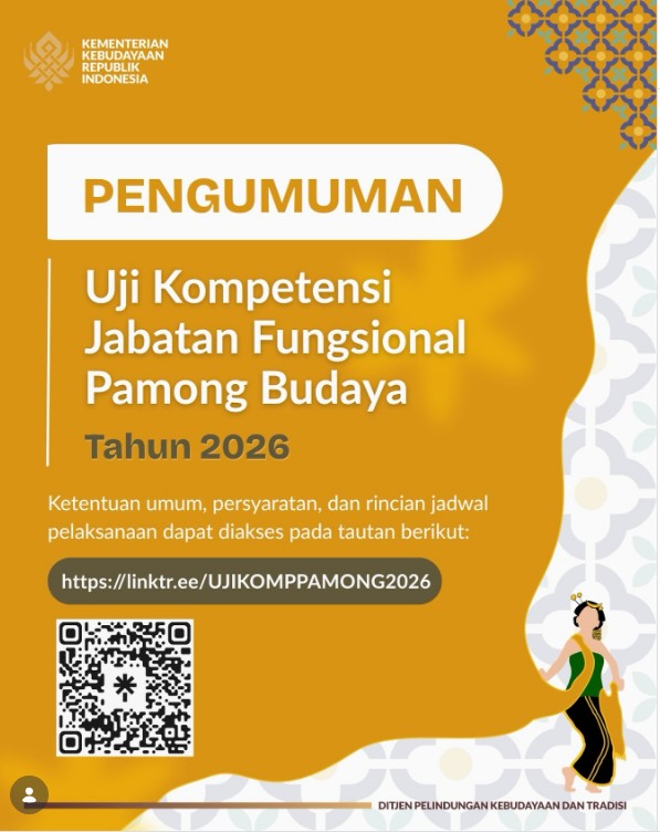 Foto: Halo Sahabat Budaya, Uji Kompetensi Jabatan Fungsional Pamong Budaya 2026 untuk Pegawai Negeri Sipil (PNS) resmi dibuka!
