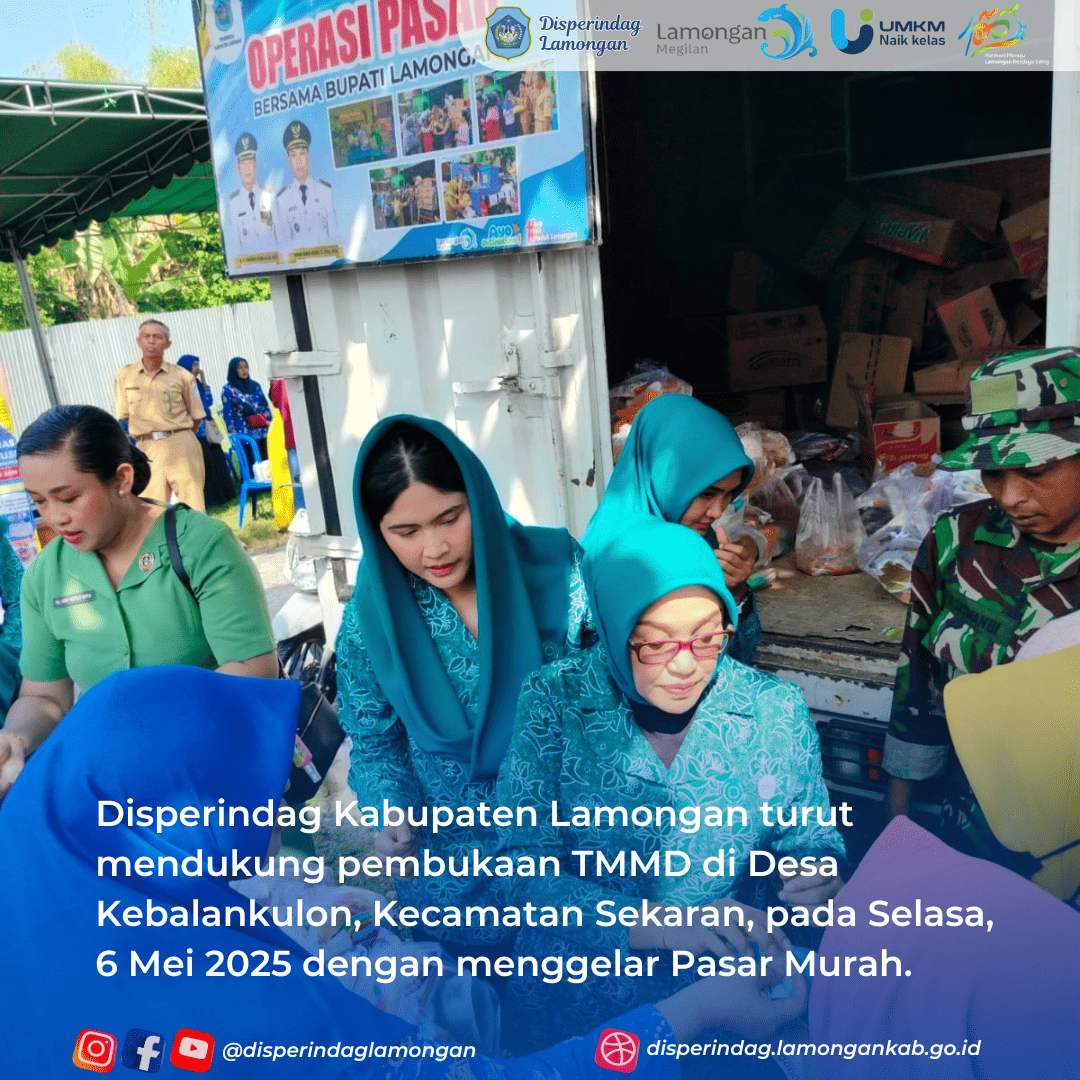 Disperindag Kabupaten Lamongan turut mendukung pembukaan TMMD di Desa Kebalankulon, Kecamatan Sekaran