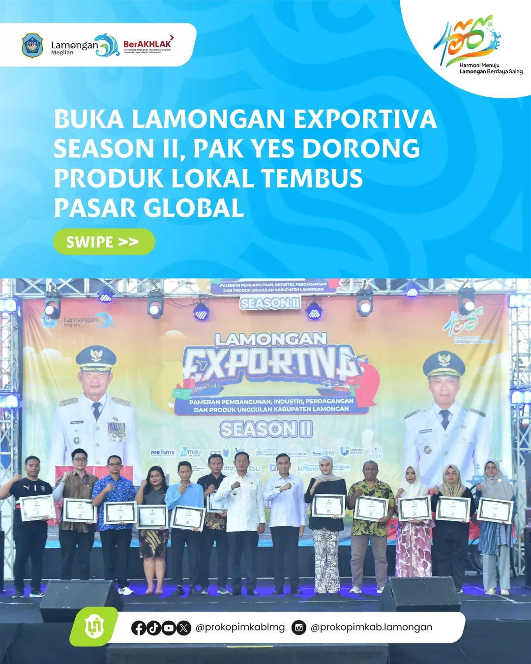 Buka Lamongan Exportiva Season II, Pak YES Dorong Produk Lokal Tembus Pasar Global